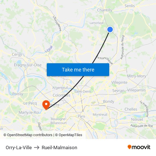 Orry-La-Ville to Rueil-Malmaison map