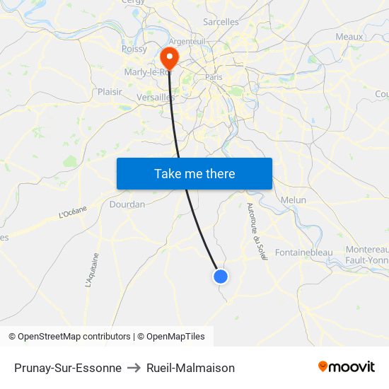 Prunay-Sur-Essonne to Rueil-Malmaison map