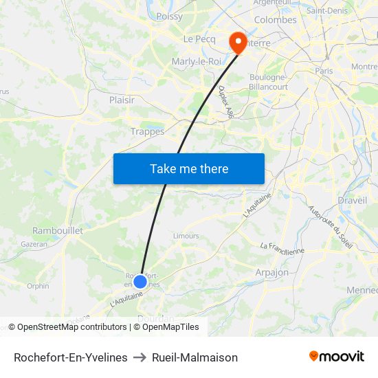 Rochefort-En-Yvelines to Rueil-Malmaison map