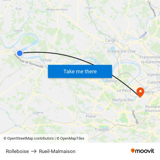 Rolleboise to Rueil-Malmaison map