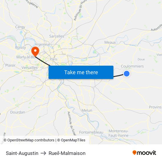 Saint-Augustin to Rueil-Malmaison map