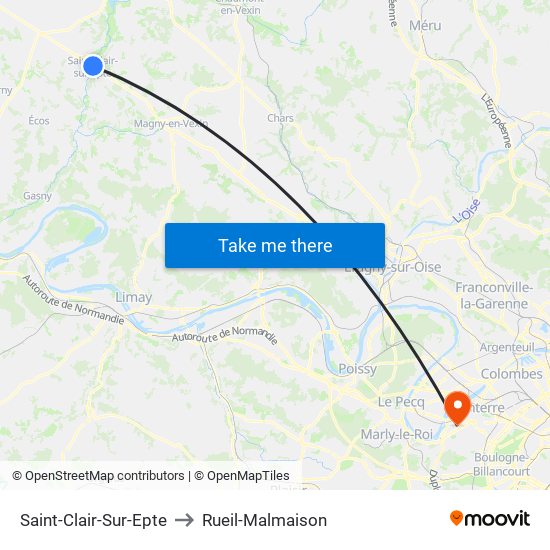 Saint-Clair-Sur-Epte to Rueil-Malmaison map