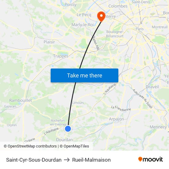 Saint-Cyr-Sous-Dourdan to Rueil-Malmaison map