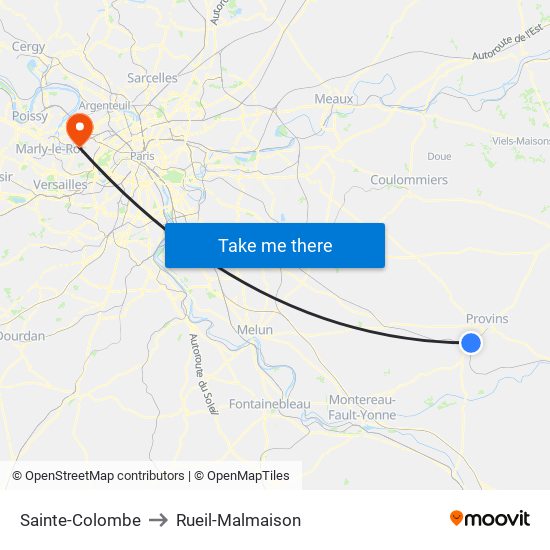 Sainte-Colombe to Rueil-Malmaison map