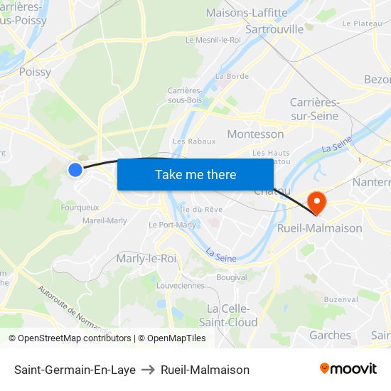 Saint-Germain-En-Laye to Rueil-Malmaison map
