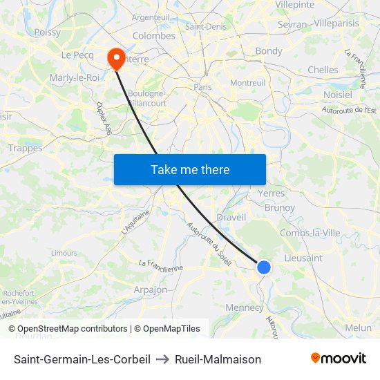 Saint-Germain-Les-Corbeil to Rueil-Malmaison map