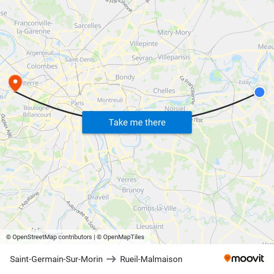 Saint-Germain-Sur-Morin to Rueil-Malmaison map