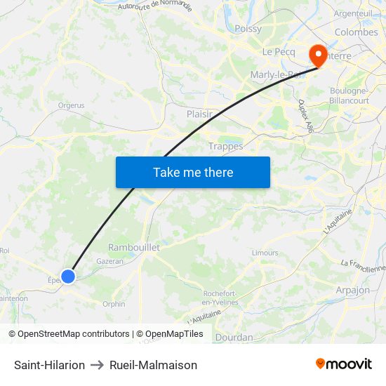 Saint-Hilarion to Rueil-Malmaison map