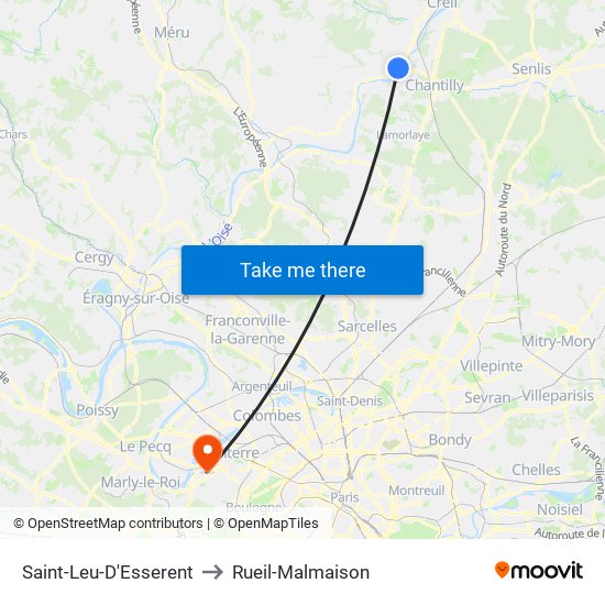 Saint-Leu-D'Esserent to Rueil-Malmaison map