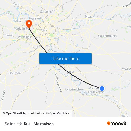 Salins to Rueil-Malmaison map