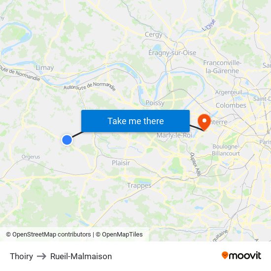 Thoiry to Rueil-Malmaison map