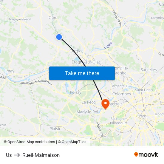 Us to Rueil-Malmaison map