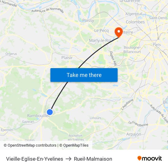 Vieille-Eglise-En-Yvelines to Rueil-Malmaison map