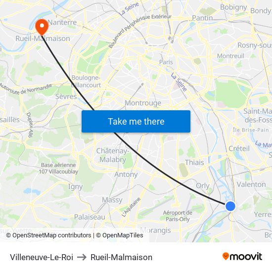 Villeneuve-Le-Roi to Rueil-Malmaison map