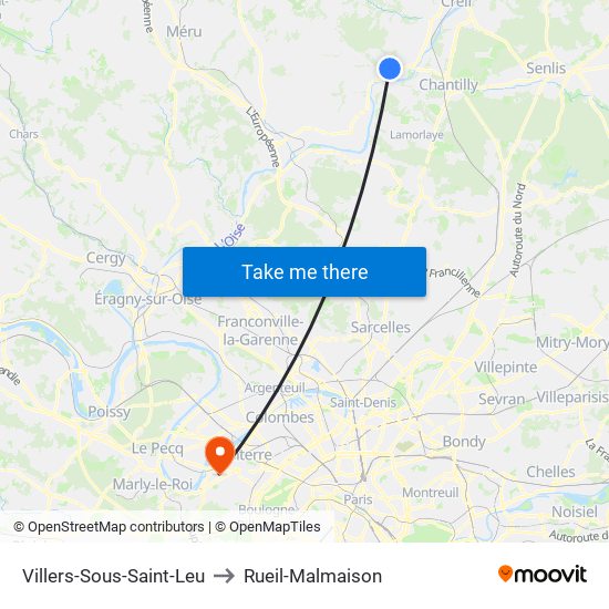 Villers-Sous-Saint-Leu to Rueil-Malmaison map