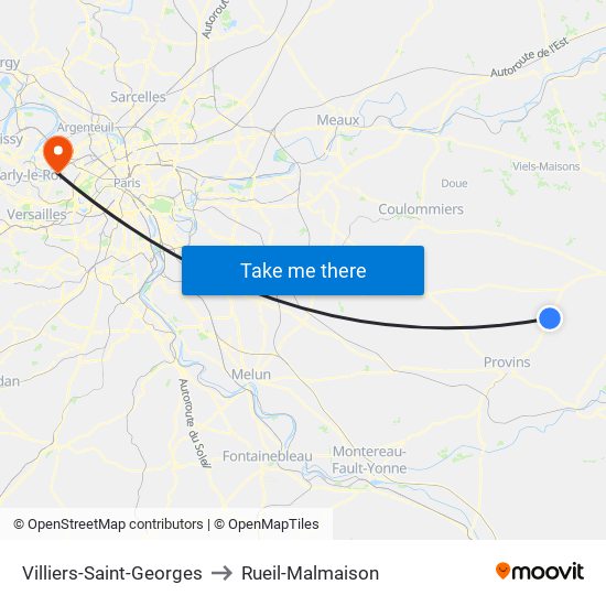 Villiers-Saint-Georges to Rueil-Malmaison map