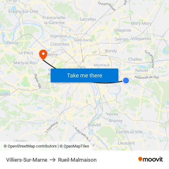 Villiers-Sur-Marne to Rueil-Malmaison map