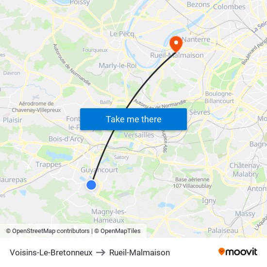 Voisins-Le-Bretonneux to Rueil-Malmaison map