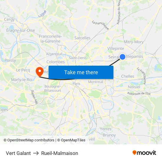 Vert Galant to Rueil-Malmaison map