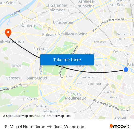 St Michel Notre Dame to Rueil-Malmaison map
