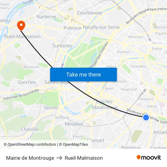 Mairie de Montrouge to Rueil-Malmaison map