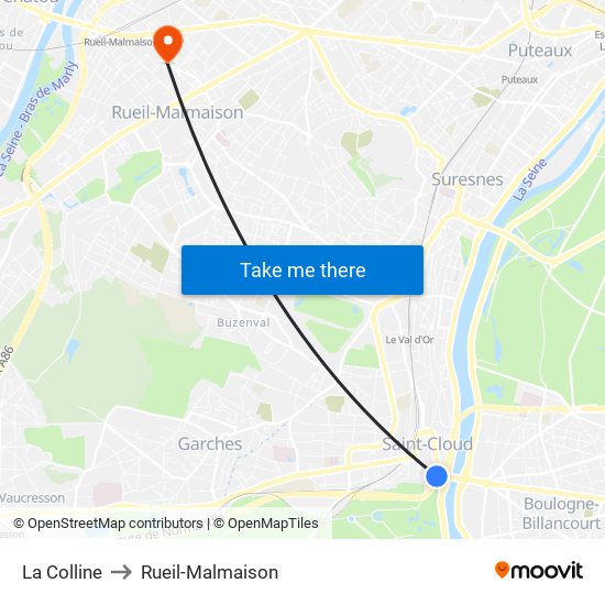 La Colline to Rueil-Malmaison map
