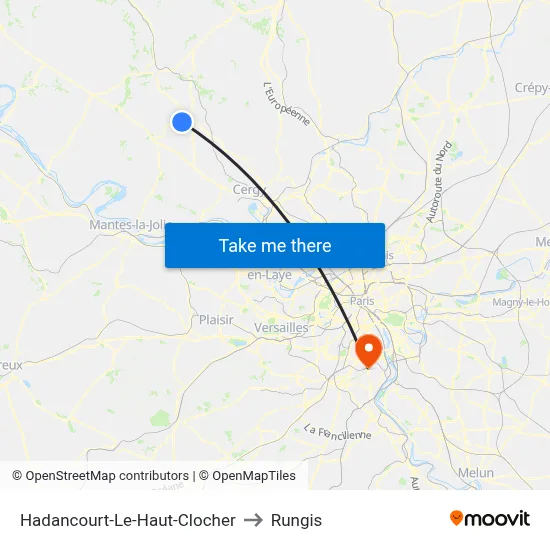 Hadancourt-Le-Haut-Clocher to Rungis map
