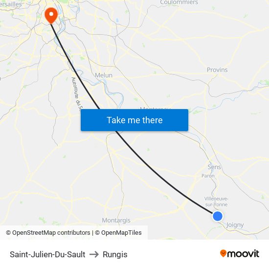 Saint-Julien-Du-Sault to Rungis map
