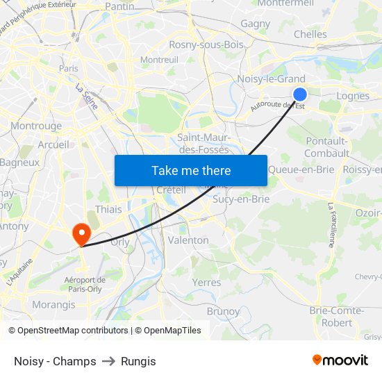 Noisy - Champs to Rungis map