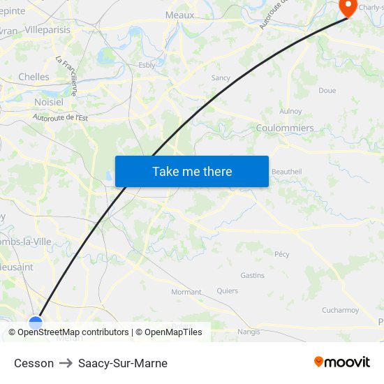 Cesson to Saacy-Sur-Marne map