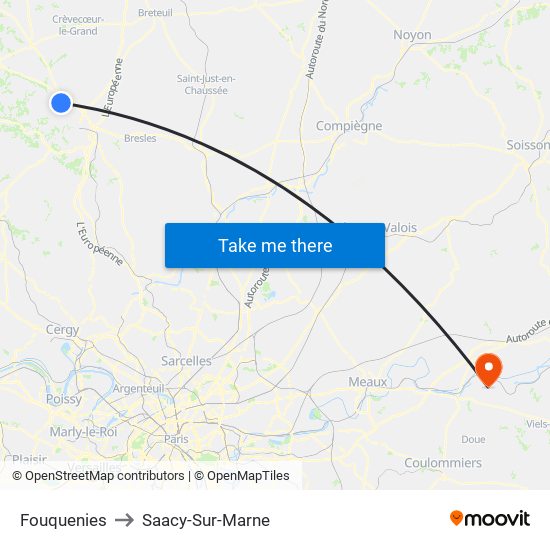 Fouquenies to Saacy-Sur-Marne map