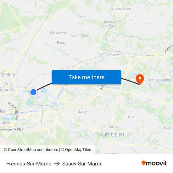 Fresnes-Sur-Marne to Saacy-Sur-Marne map