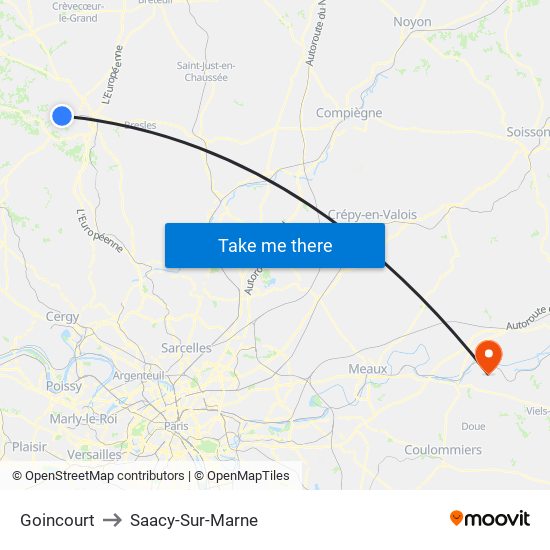 Goincourt to Saacy-Sur-Marne map