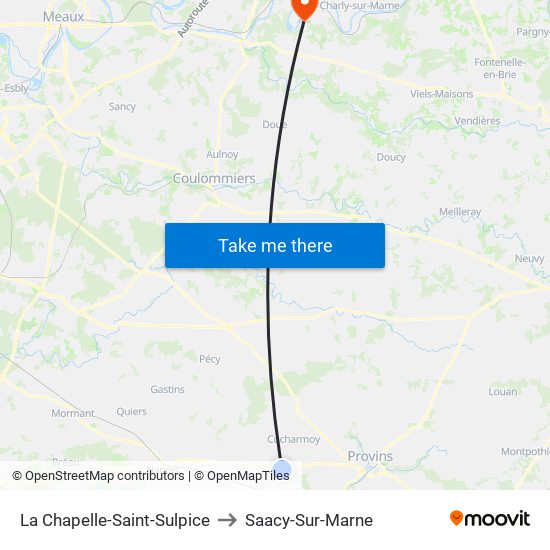 La Chapelle-Saint-Sulpice to Saacy-Sur-Marne map