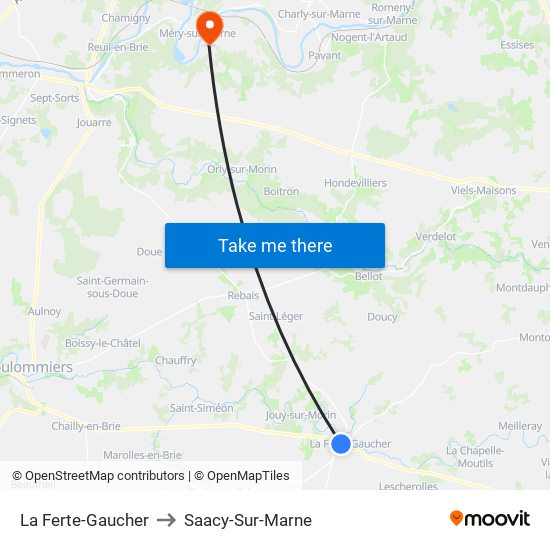 La Ferte-Gaucher to Saacy-Sur-Marne map