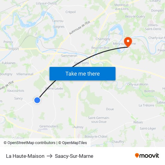 La Haute-Maison to Saacy-Sur-Marne map
