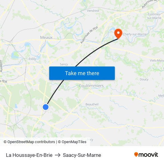 La Houssaye-En-Brie to Saacy-Sur-Marne map