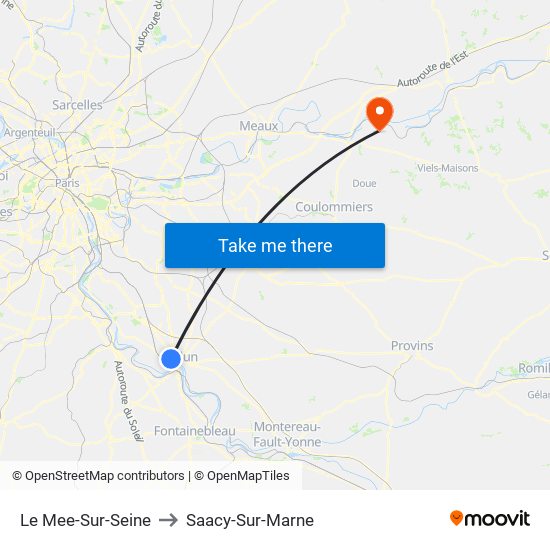 Le Mee-Sur-Seine to Saacy-Sur-Marne map