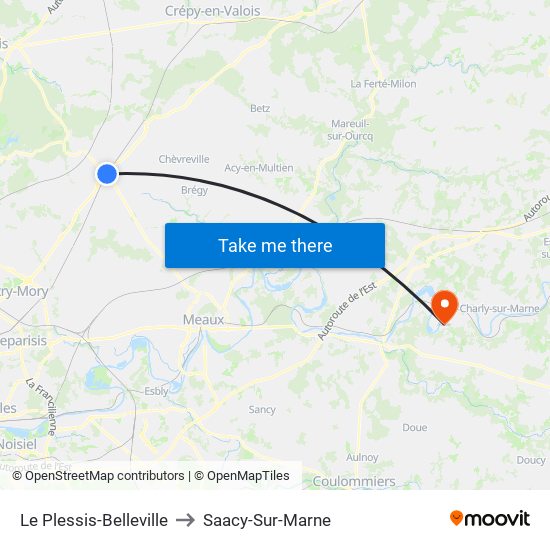 Le Plessis-Belleville to Saacy-Sur-Marne map