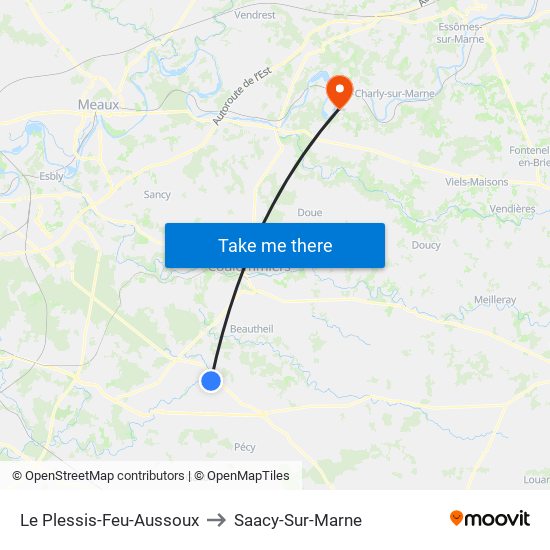 Le Plessis-Feu-Aussoux to Saacy-Sur-Marne map