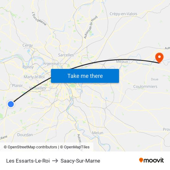 Les Essarts-Le-Roi to Saacy-Sur-Marne map