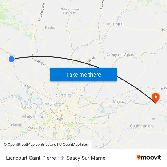Liancourt-Saint-Pierre to Saacy-Sur-Marne map