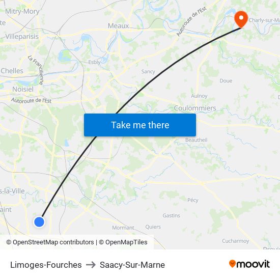 Limoges-Fourches to Saacy-Sur-Marne map