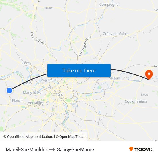 Mareil-Sur-Mauldre to Saacy-Sur-Marne map