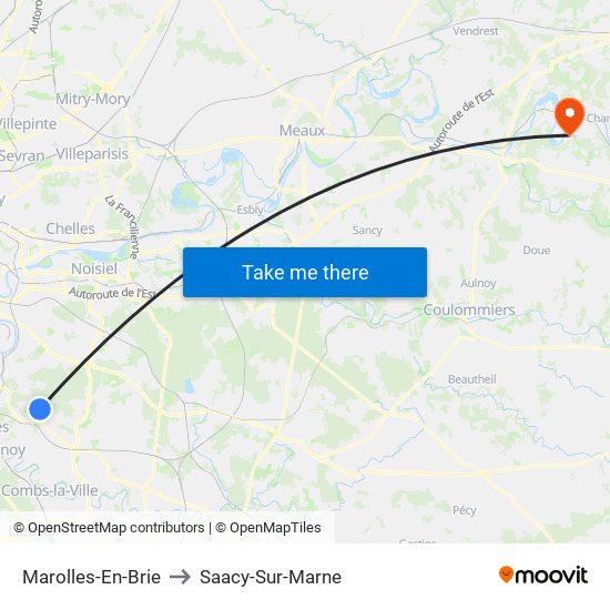 Marolles-En-Brie to Saacy-Sur-Marne map