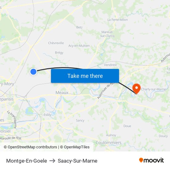 Montge-En-Goele to Saacy-Sur-Marne map