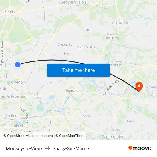 Moussy-Le-Vieux to Saacy-Sur-Marne map