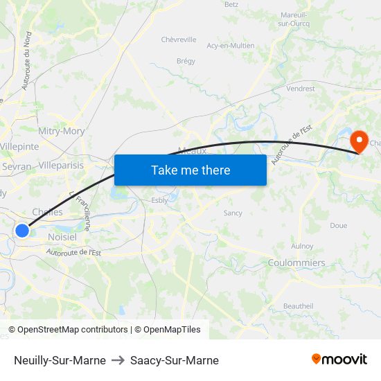 Neuilly-Sur-Marne to Saacy-Sur-Marne map