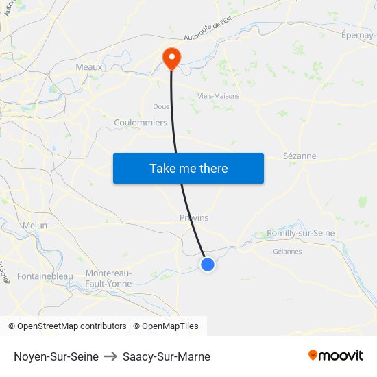 Noyen-Sur-Seine to Saacy-Sur-Marne map