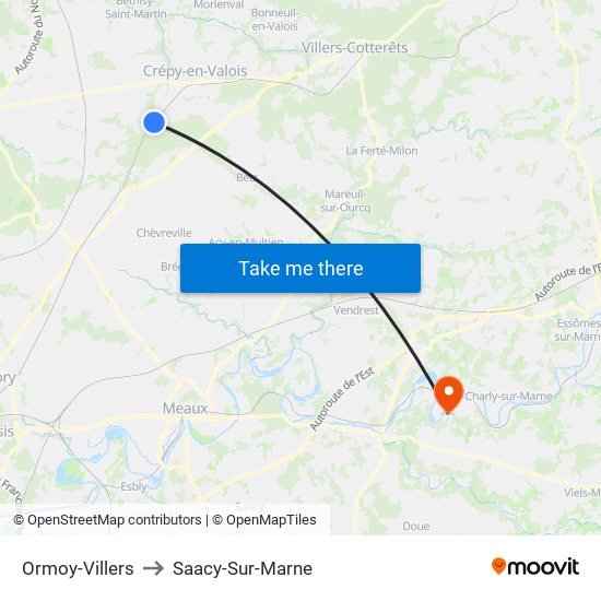 Ormoy-Villers to Saacy-Sur-Marne map